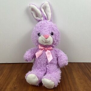 Hugfun Pink Purple Bunny Rabbit Plush 14" Birthday Gift Present Easter